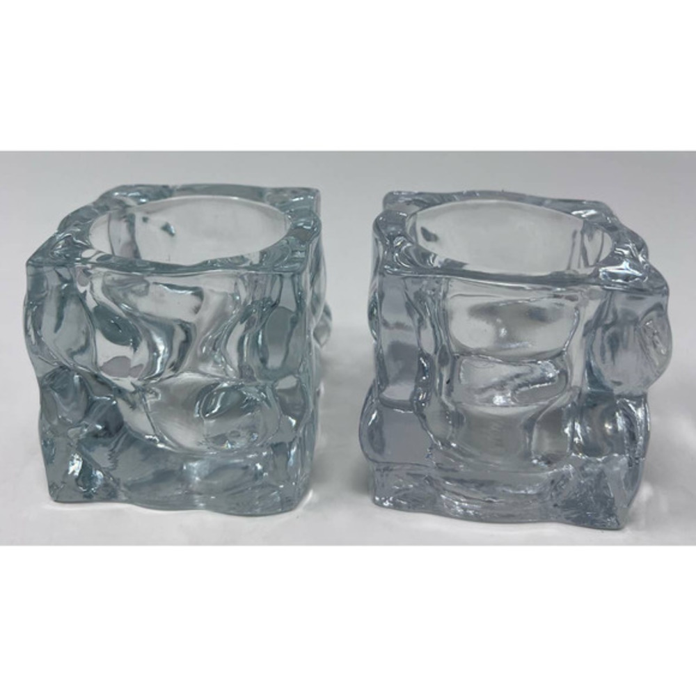 KIG Indonesia Vintage Set of‎ 2 Heavy Candleholders/Votive Cups 2 1/2" Tall